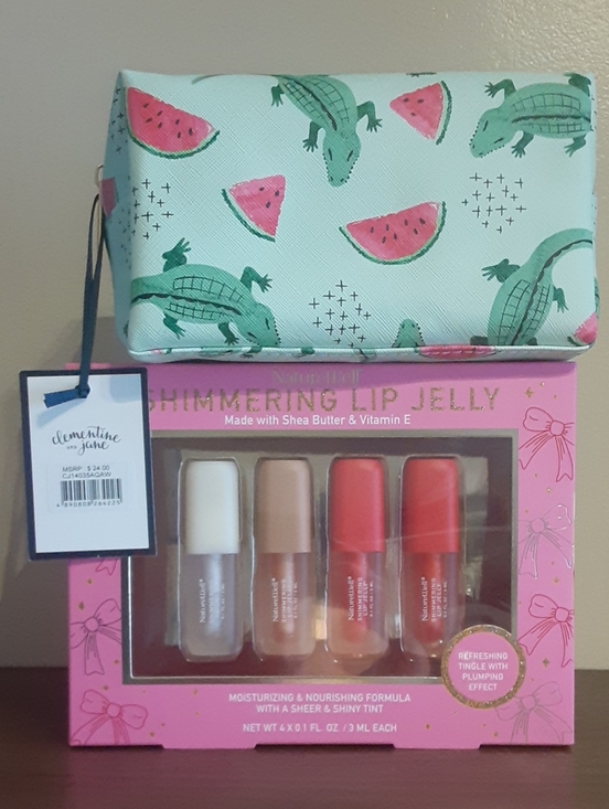 Clementine and Jane Handbags - Bundle of Nature Well Lip Tinting Glaze and a Cosmetic Pouch